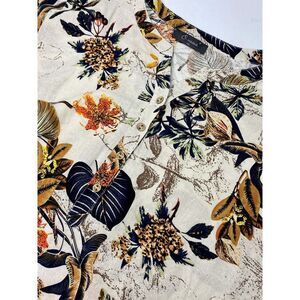 O-Nelue Womens 4XL Blouse Top Hawaiian Theme Woven‎ Short Sleeve Pullover Cotton